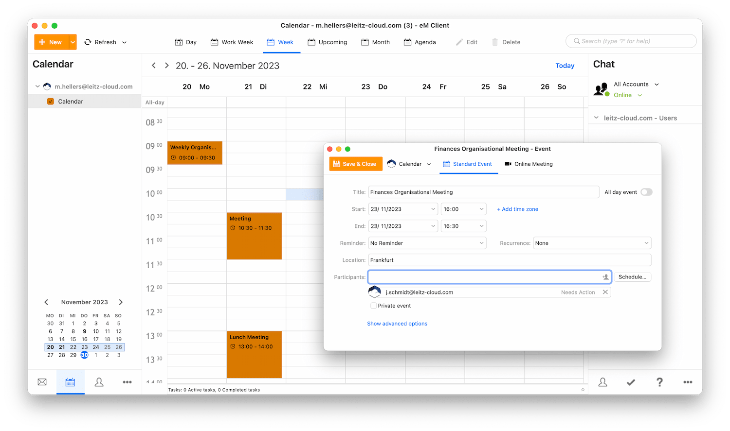 secure email service with calendar and task features