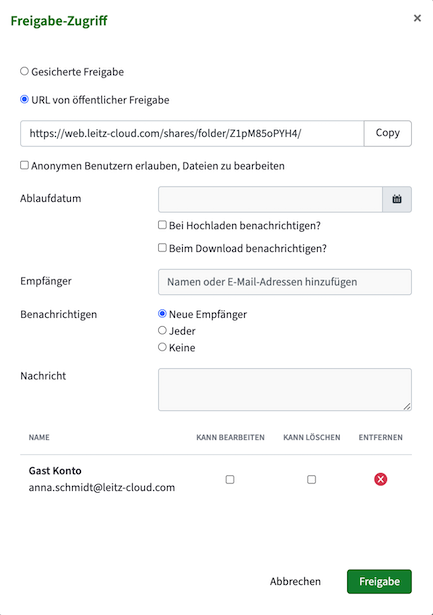 sicheres Daten teilen mit leitzcloud